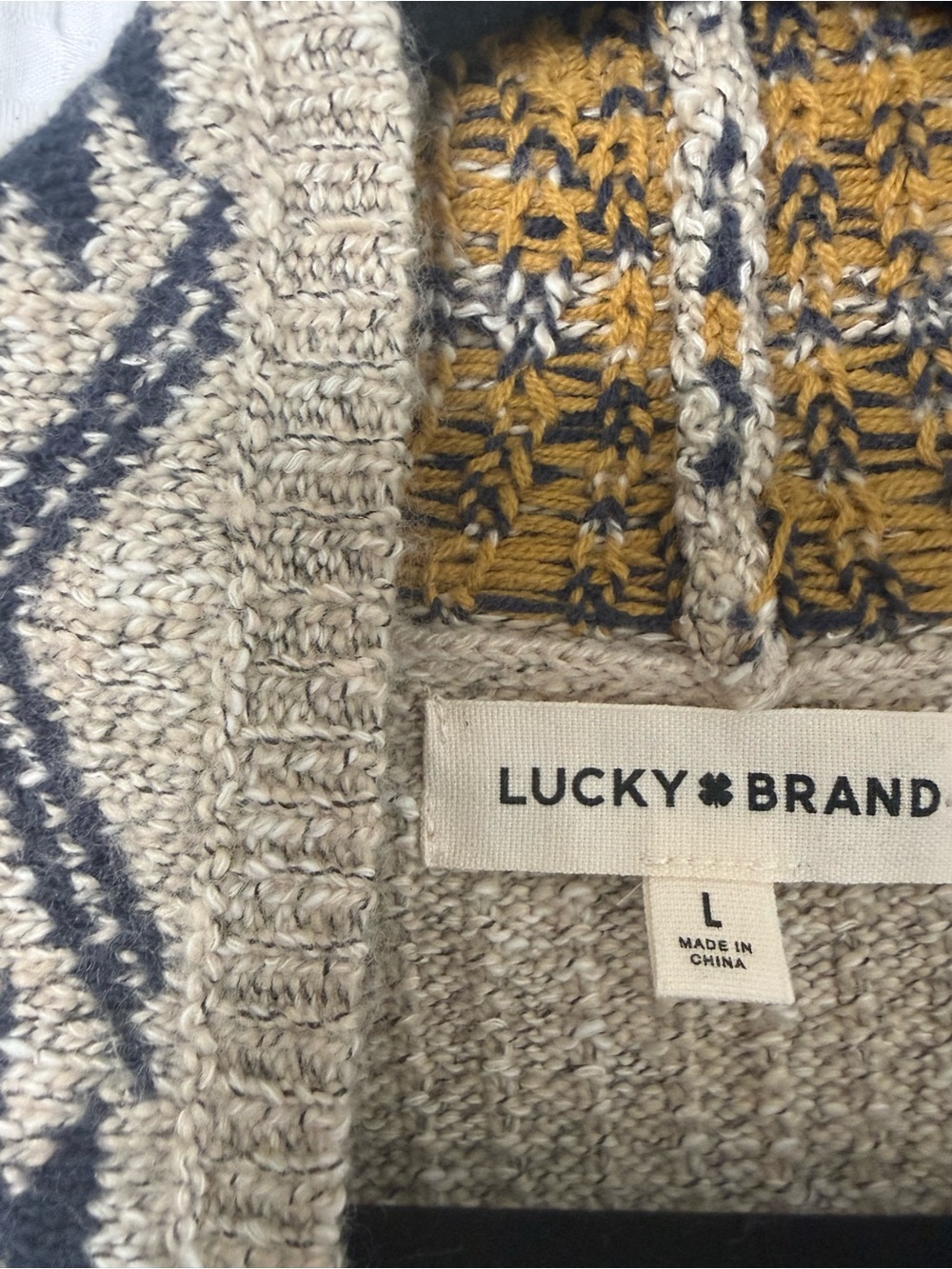 Lucky Brand Southwestern Open Front Cardigan Sweater Large NWT - Picture 7 of 7